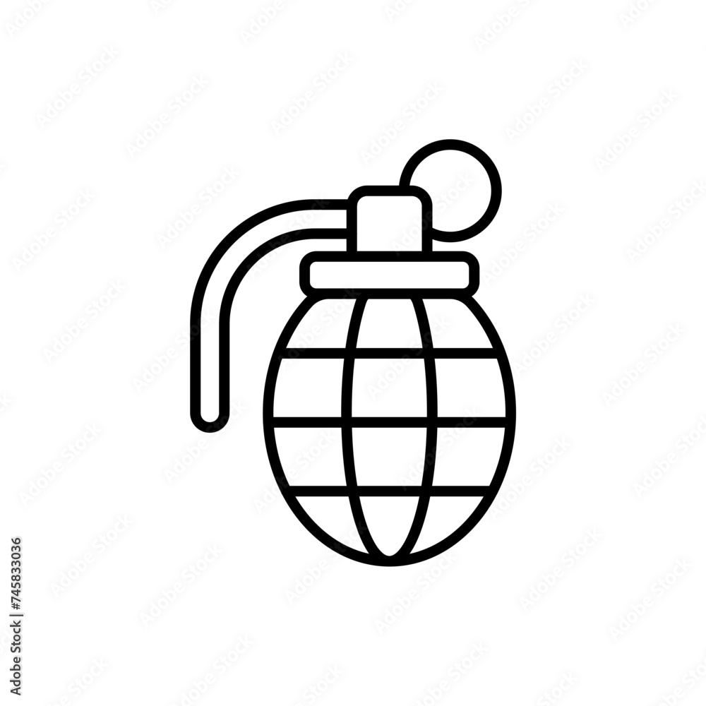 Grenade outline icons, minimalist vector illustration ,simple transparent graphic element .Isolated on white background Grenade outline icons, minimalist vector illustration ,simple transparent graphic element .Isolated on white background
