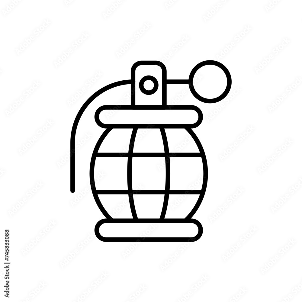 Grenade outline icons, minimalist vector illustration ,simple transparent graphic element .Isolated on white background Grenade outline icons, minimalist vector illustration ,simple transparent graphic element .Isolated on white background