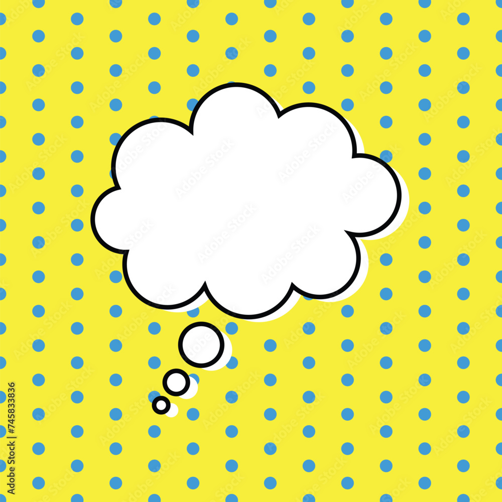 cloud speech bubble comic book, pop art doted background vector illustration cloud speech bubble comic book, pop art doted background vector illustration