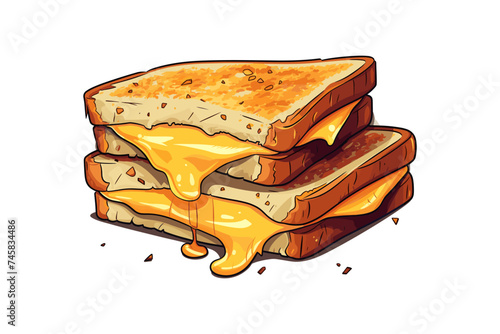 Cheese toasted sandwich vector flat isolated vector style illustration photo