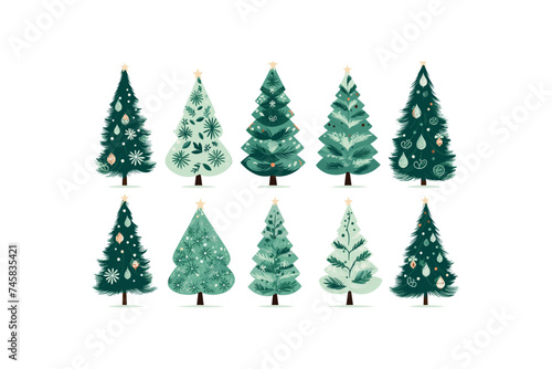 Christmas Tree Decorations vector flat isolated vector style illustration © Viacheslav