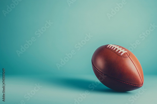 A rugby ball on a solid background
