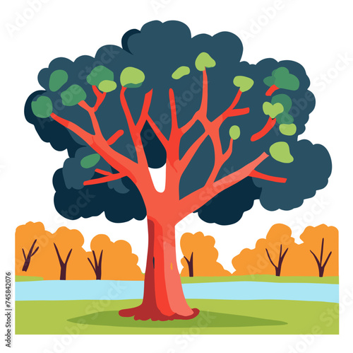 illustration of a tree in the forest