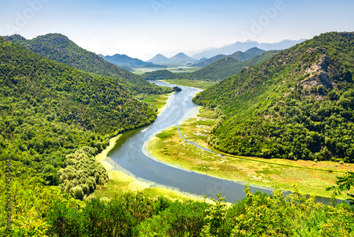 Bend of the Rijeka Crnojevica River, Lake Skadar National Park, Montenegro. photo