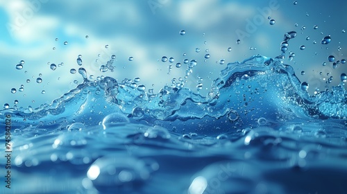 Picture of Close-Up of Water Drops and Bubbles