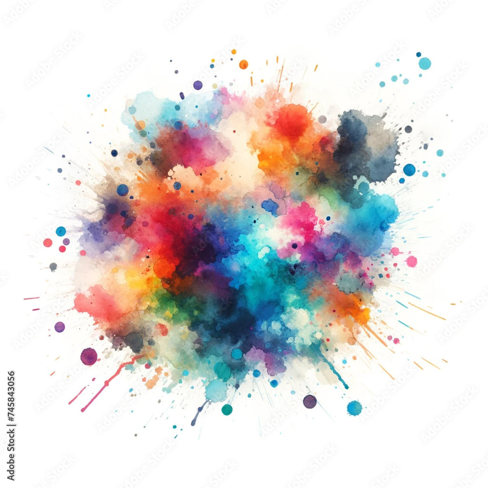 Colorful watercolor splashes on white background. Vector illustration.