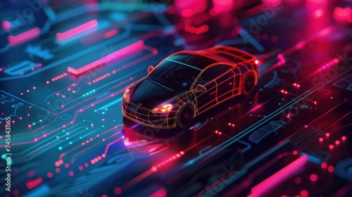 In the autonomous car concept, vehicle devices are connected to various sensors, enabling the computer to perform intelligent calculations, make decisions, and assist users photo