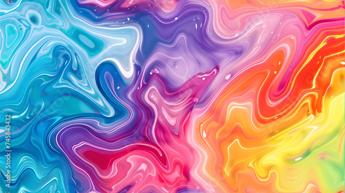 Rainbow Marble Swirl Background: Vibrant Rainbow Colors in Swirling Marble Pattern