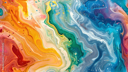 Rainbow Marble Swirl Background  Vibrant Rainbow Colors in Swirling Marble Pattern