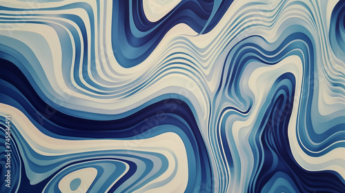 background of pattern of wavy lines and curves in various shades of blue and white  creating an abstract  fluid  and dynamic visual effect.