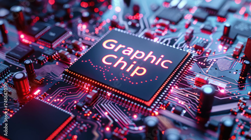 Macro Shot Of A Graphic Chip With The Text 