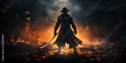 Shadowed figure with powerful stance ready for battle in gritty setting. Concept Action Photography, Dramatic Lighting, Warrior Poses, Fantasy Portraits, Intense Expressions