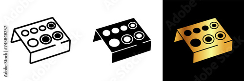Ink Caps Holder icon. More than just an image, this icon symbolizes the importance of a neat and accessible arrangement of ink caps, ensuring a seamless and efficient tattooing process.