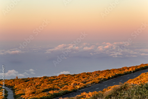 Road to Caldera de Taburiente National Park, Island La Palma, Canary Islands, Spain, Europe.