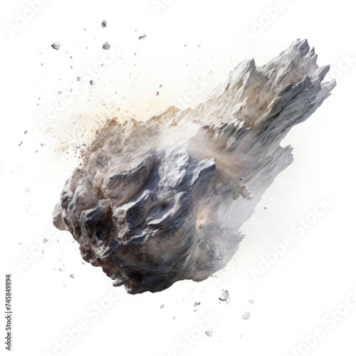 Explosion of coal isolated on a white background. 3d rendering