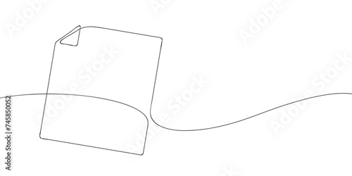 A single line drawing of a file or document. Continuous line page icon. One line icon. Vector illustration