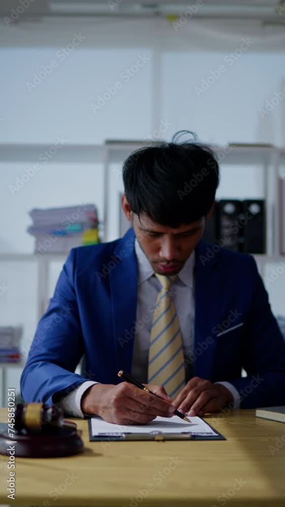 Lawyer working in office space. Lawyer working in office space.
