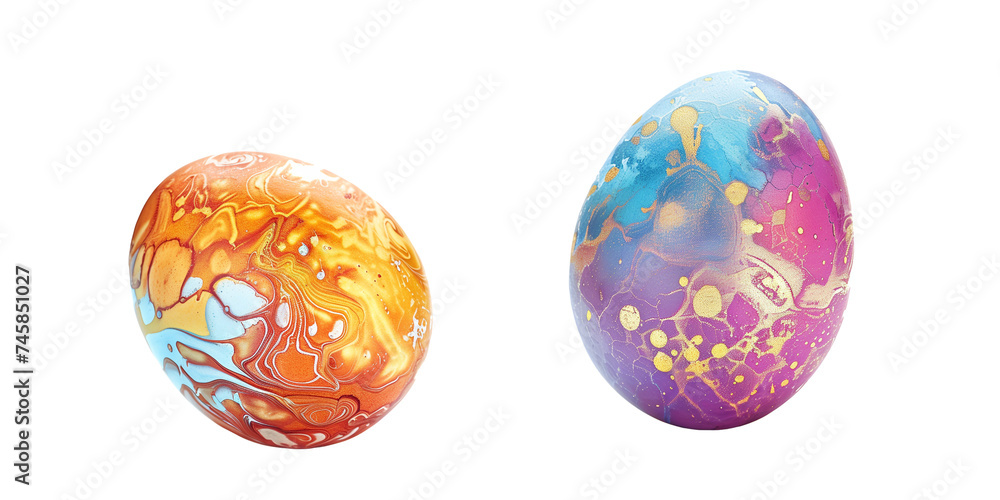 Set of colorful easter eggs isolated on transparent background Set of colorful easter eggs isolated on transparent background