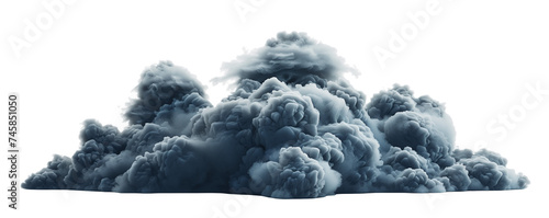 dark gray cumulus and fluffy cloud shape , isolated on transparent background