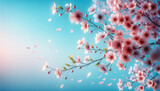 青空に舞う桜の花びら