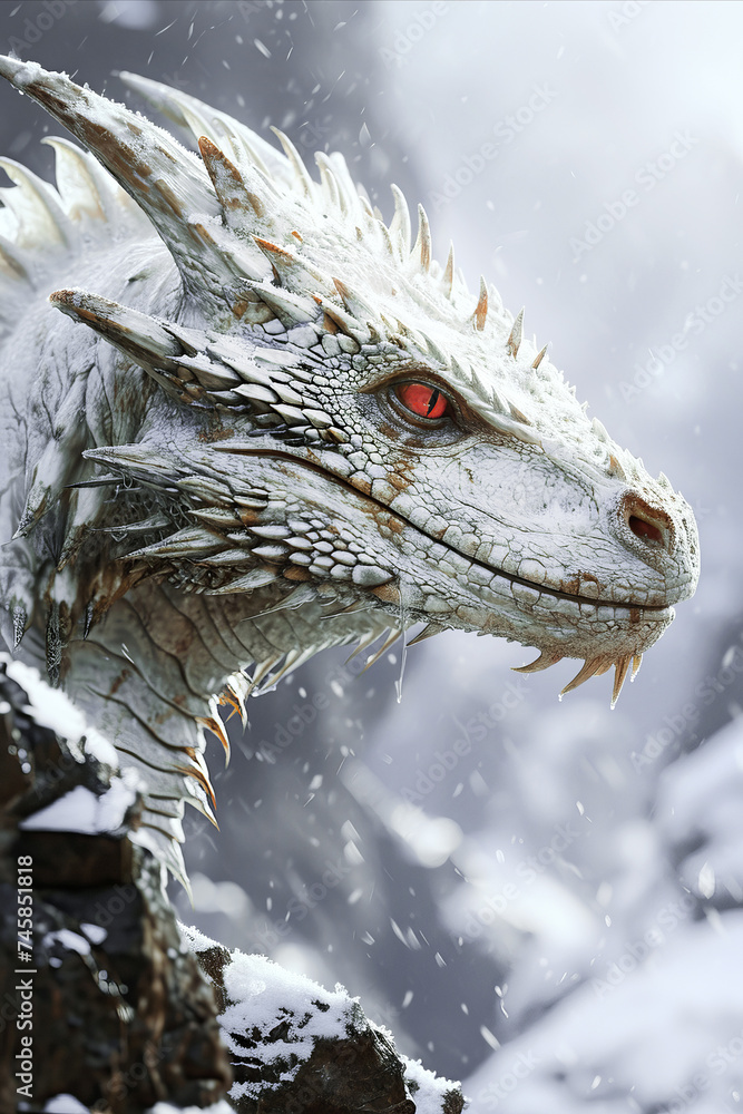 Portrait of fantasy dragon with red eyes. Portrait of fantasy dragon with red eyes.