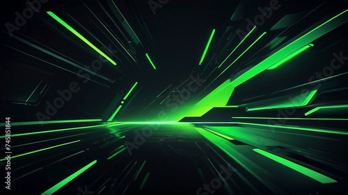 Modern futuristic background with black and green colors