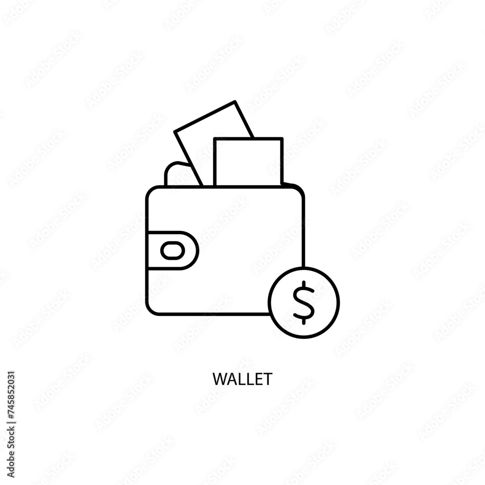 wallet concept line icon. Simple element illustration. wallet concept outline symbol design. wallet concept line icon. Simple element illustration. wallet concept outline symbol design.