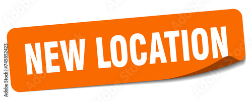new location sticker. new location label