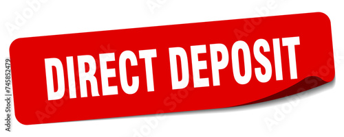 direct deposit sticker. direct deposit label