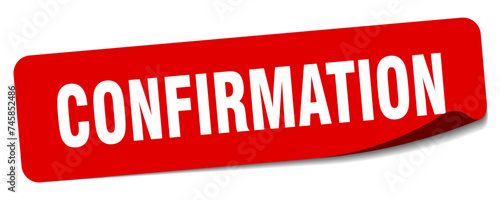 confirmation sticker. confirmation label