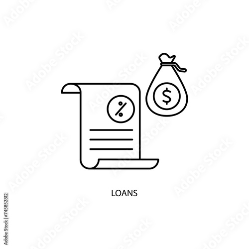 loans concept line icon. Simple element illustration. loans concept outline symbol design.