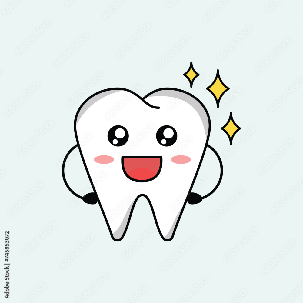 cute teeth catoon mascot vector design illustration. Suitabale for t-shirt, mug, sticker, etc. Eps 10 cute teeth catoon mascot vector design illustration. Suitabale for t-shirt, mug, sticker, etc. Eps 10