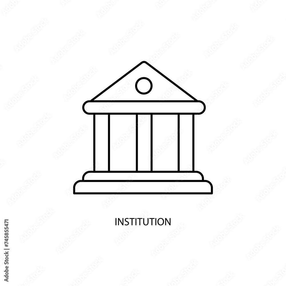institution concept line icon. Simple element illustration. institution concept outline symbol design.