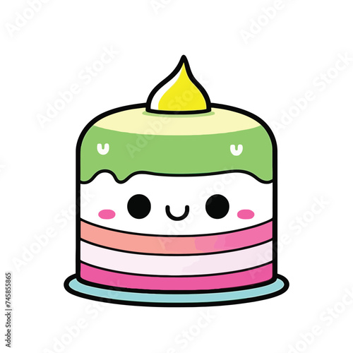illustration of cake with candle