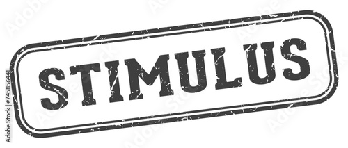 stimulus stamp. stimulus rectangular stamp on white background