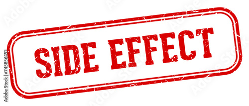 side effect stamp. side effect rectangular stamp on white background