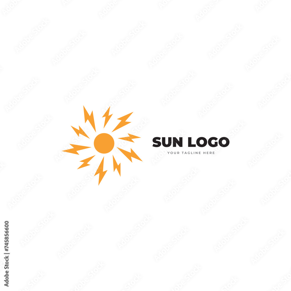 Fototapeta premium sun summer logo icon vector template