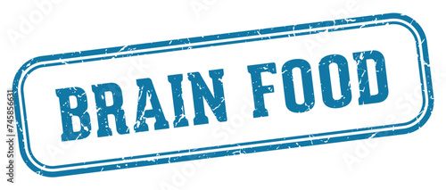 brain food stamp. brain food rectangular stamp on white background