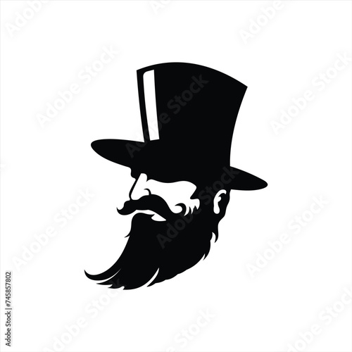 old man with hat logo character designs