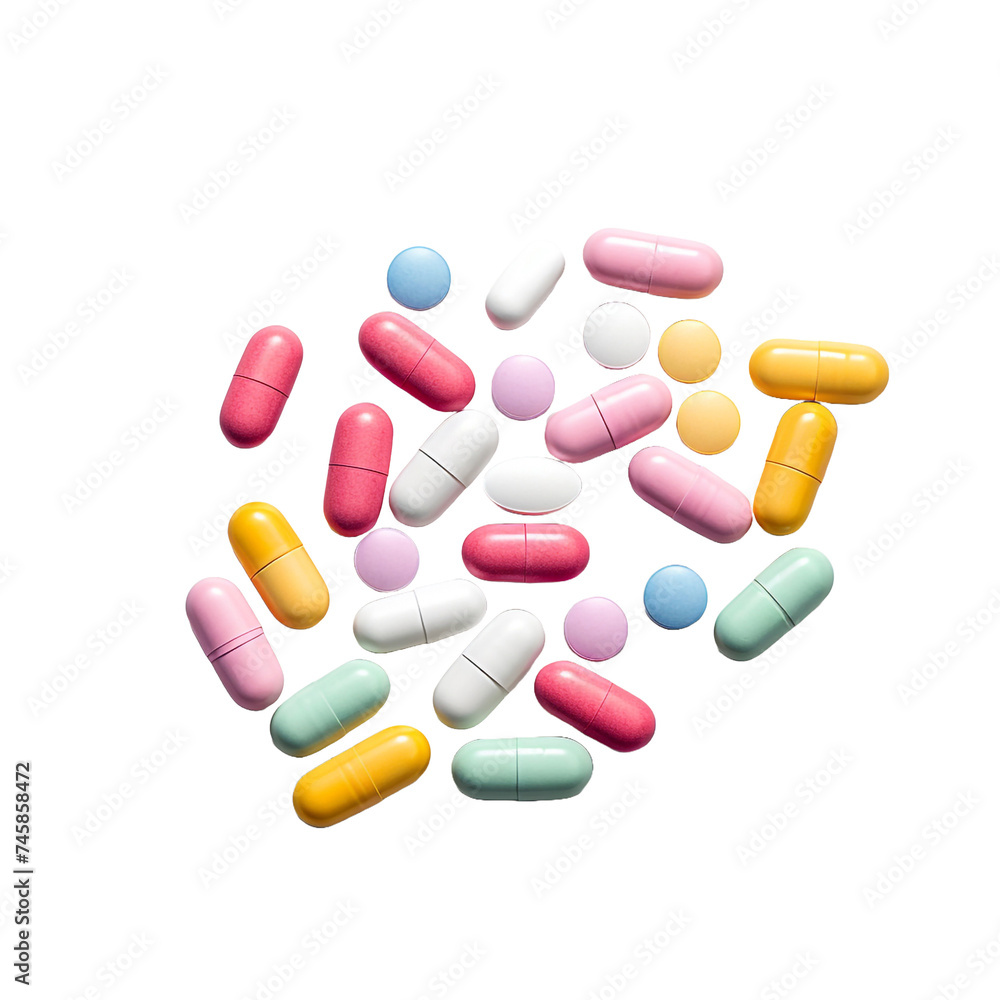 Pills alone isolated on transparent background Pills alone isolated on transparent background