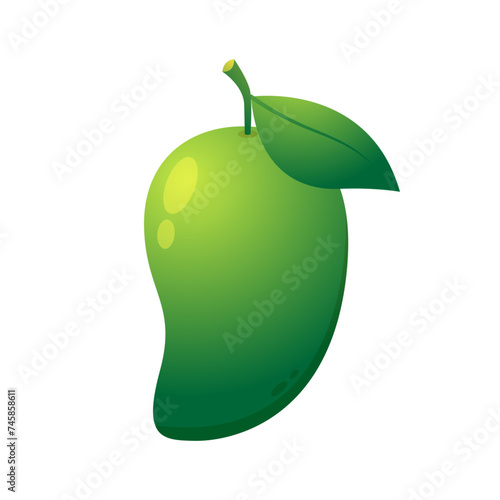 Green Mango vector. mango on white background. symbol. logo design. Thailand dessert.