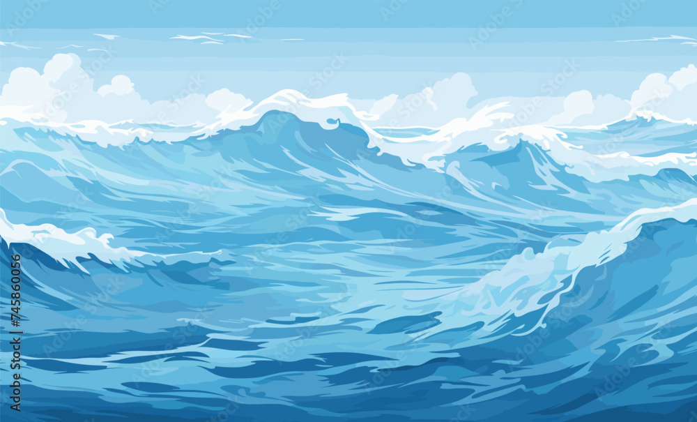 Fototapeta premium Ocean vector texture wide view
