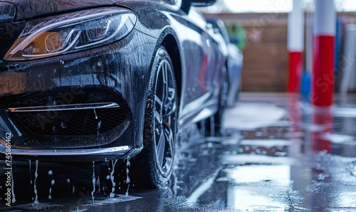 Car at a car wash. © Honey Bear