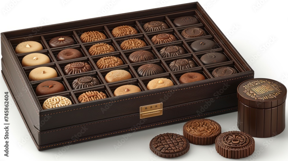 Elegant Assortment of Gourmet Chocolates in a Luxurious Box Elegant Assortment of Gourmet Chocolates in a Luxurious Box