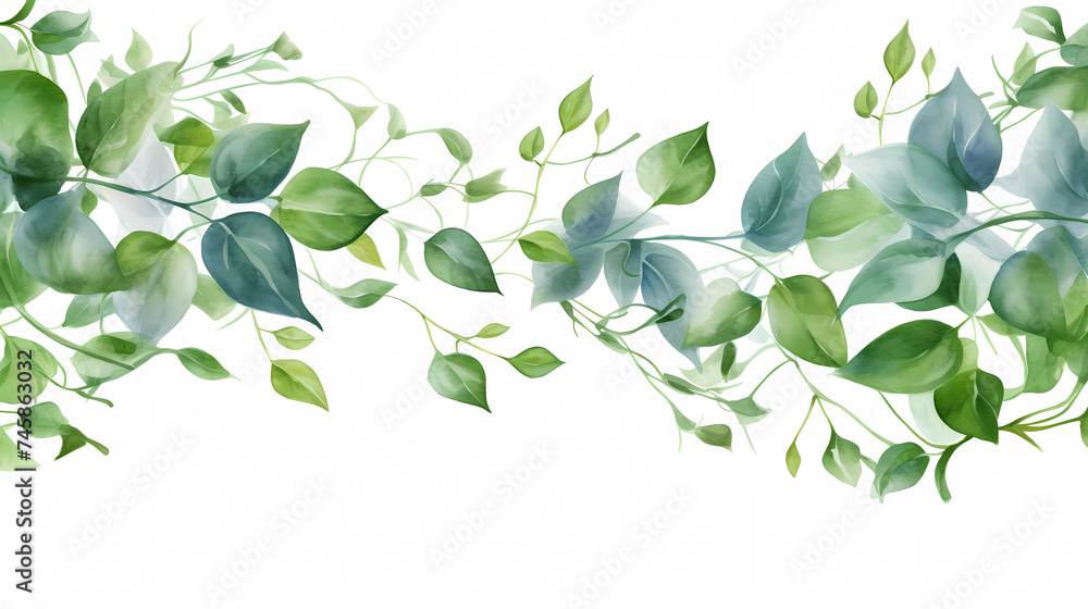 Frame with green leaves Frame with green leaves
