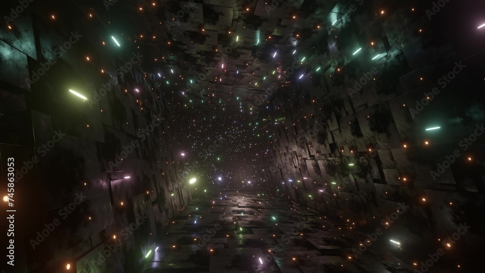 Obraz premium 4K ループアニメーション トンネル疾走 Infinite Tunnel Loop Motion