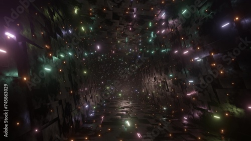 4K ループアニメーション トンネル疾走 Infinite Tunnel Loop Motion