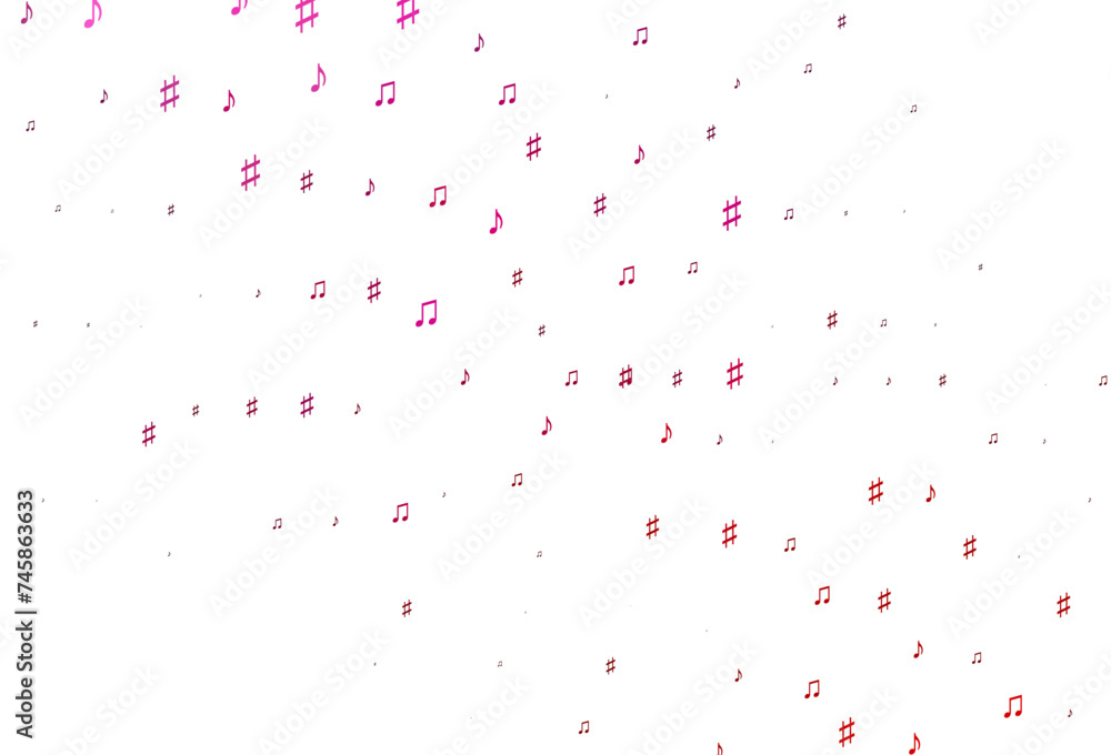 Light Purple, Pink vector backdrop with music notes.