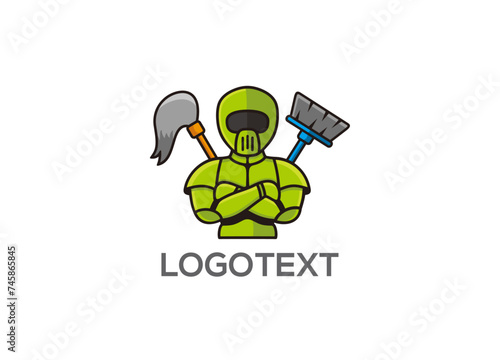 Cleaner Robot Logo Illustration Design Template