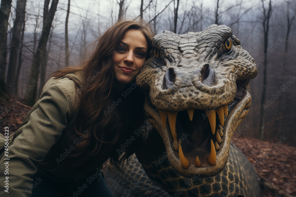influencer who takes a photo with the rare prehistoric monster